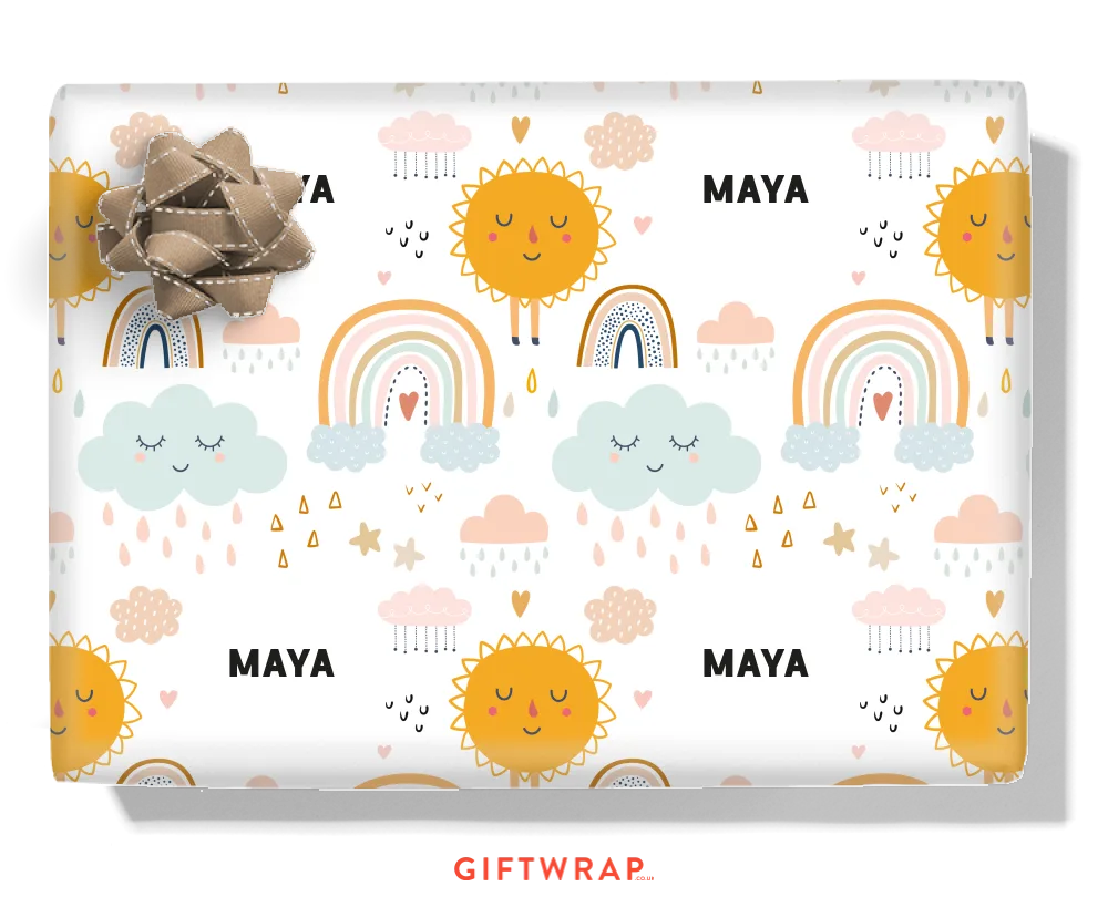 Sunny Skies Personalised Wrapping Paper