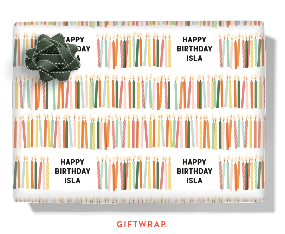 Birthday Candles Personalised Wrapping Paper