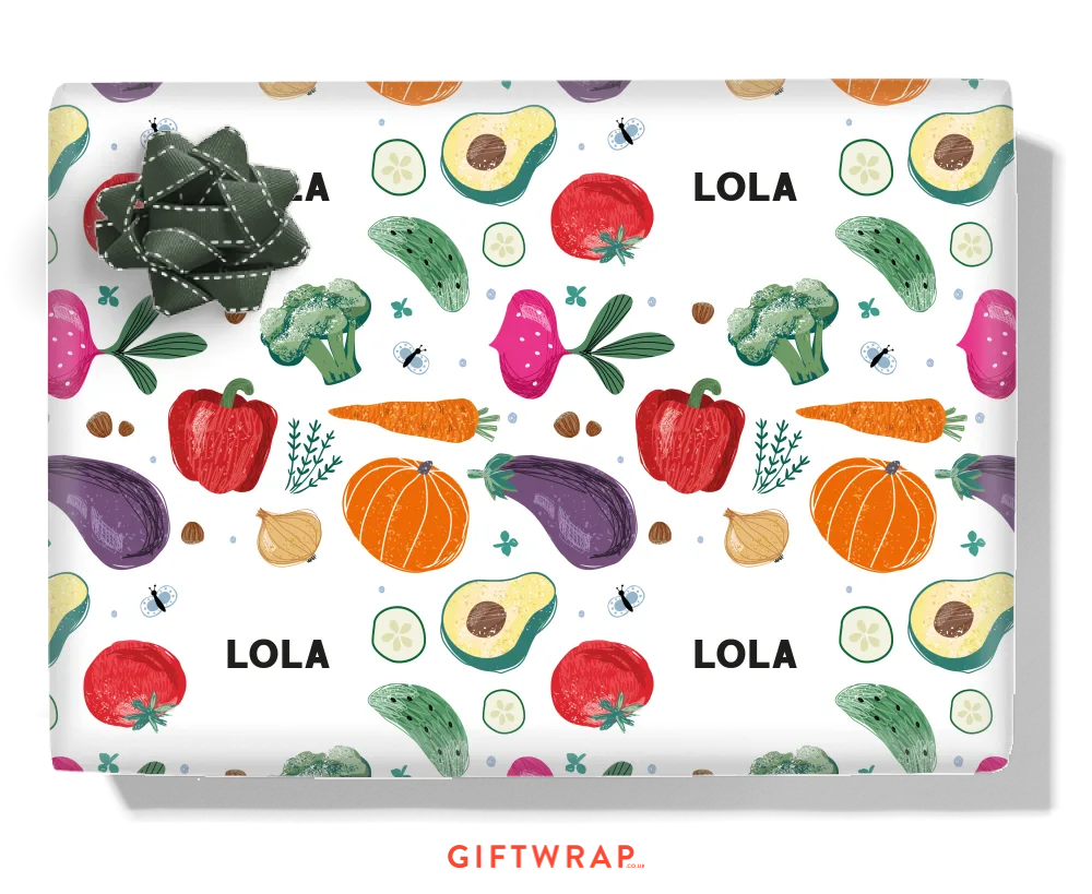 Mixed Veg Personalised Wrapping Paper