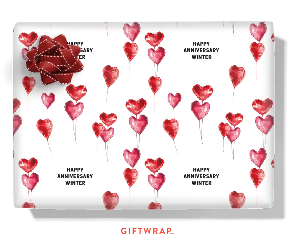 Love Balloons Personalised Wrapping Paper