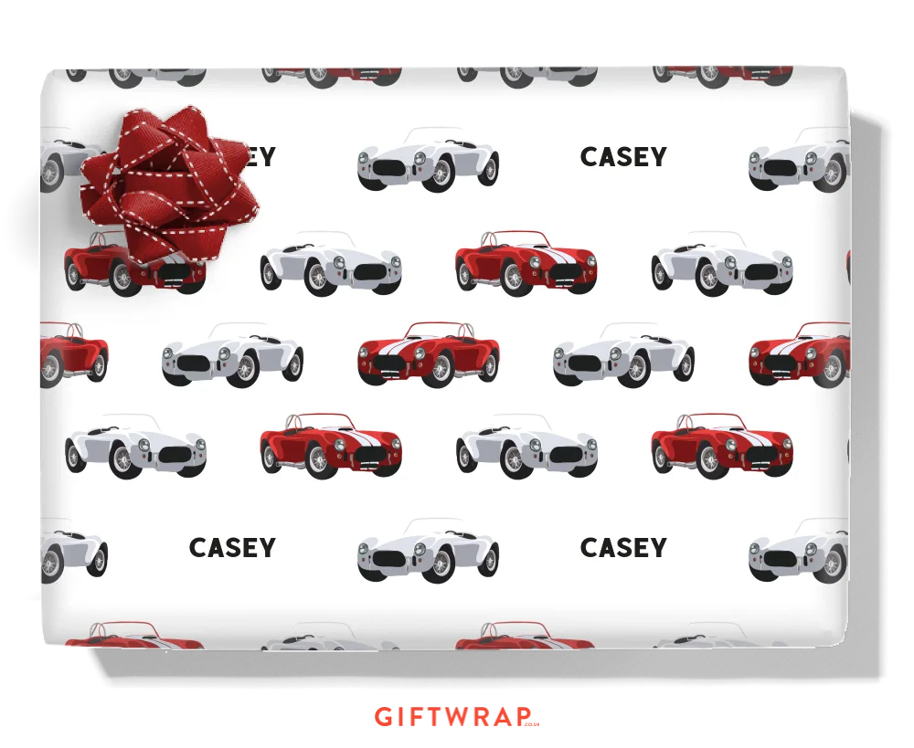Retro Classic Car Personalised Wrapping Paper