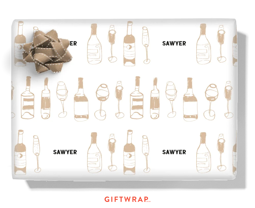 Wine Glasses Personalised Wrapping Paper