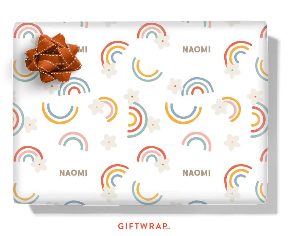 Flower Power Personalised Wrapping Paper