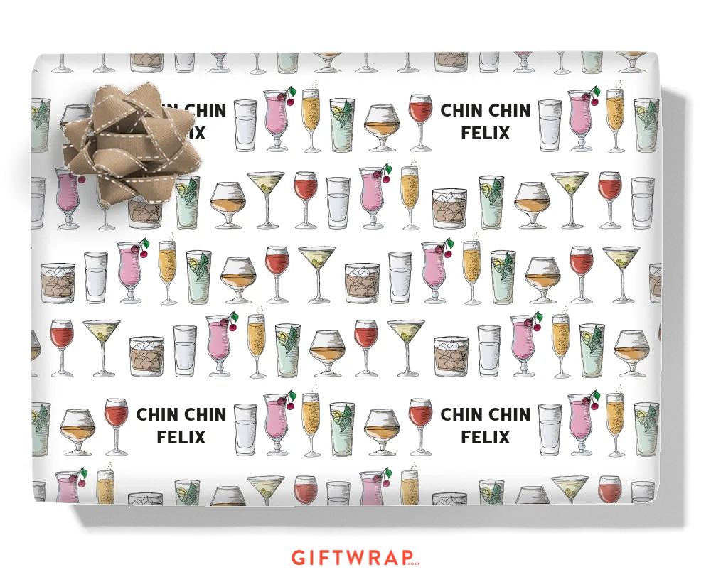 Happy Hour Personalised Wrapping Paper