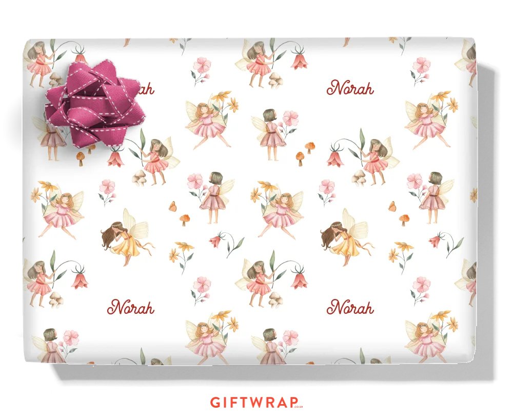 Garden Fairy Personalised Wrapping Paper
