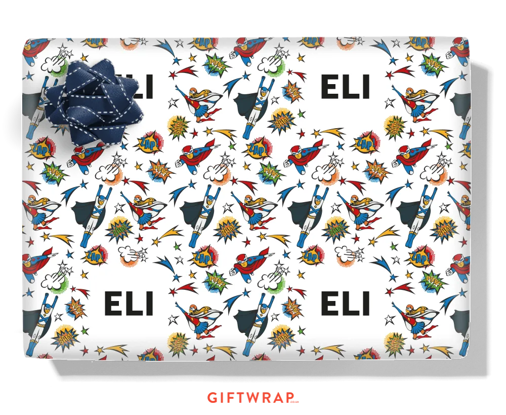 Superheros Personalised Wrapping Paper