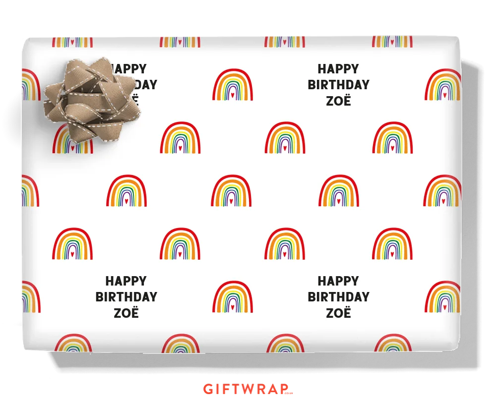 Rainbows Personalised Wrapping Paper