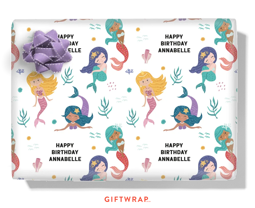 Mermaids Personalised Wrapping Paper