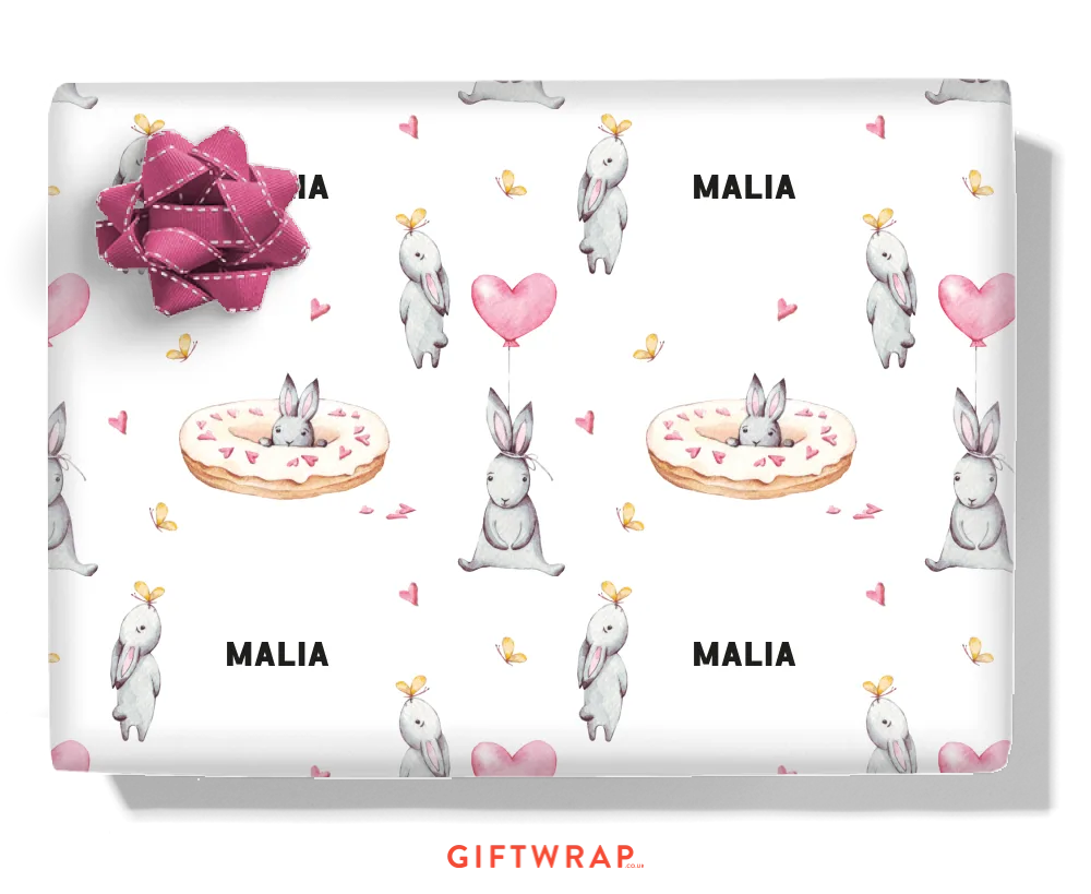 Love Bunnies Personalised Wrapping Paper