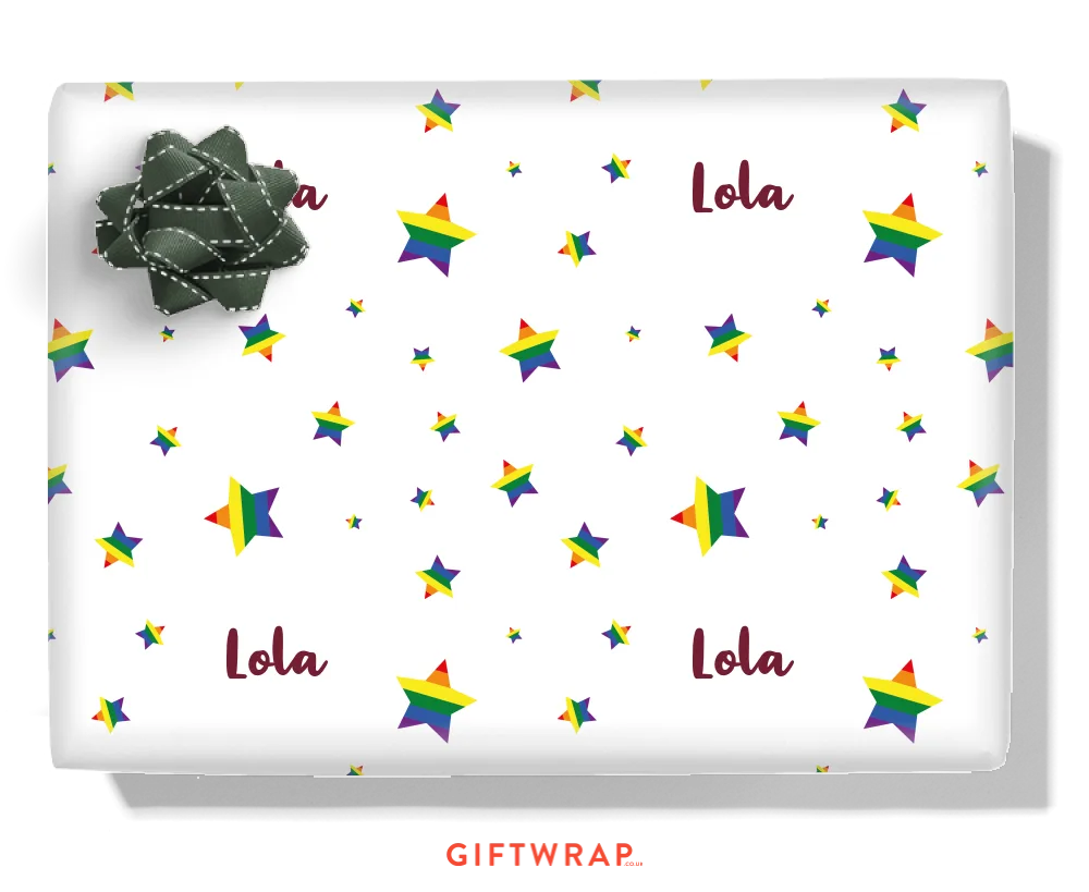Colourful Stars Personalised Wrapping Paper