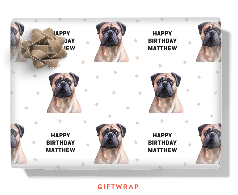 Bullmastiff Personalised Wrapping Paper