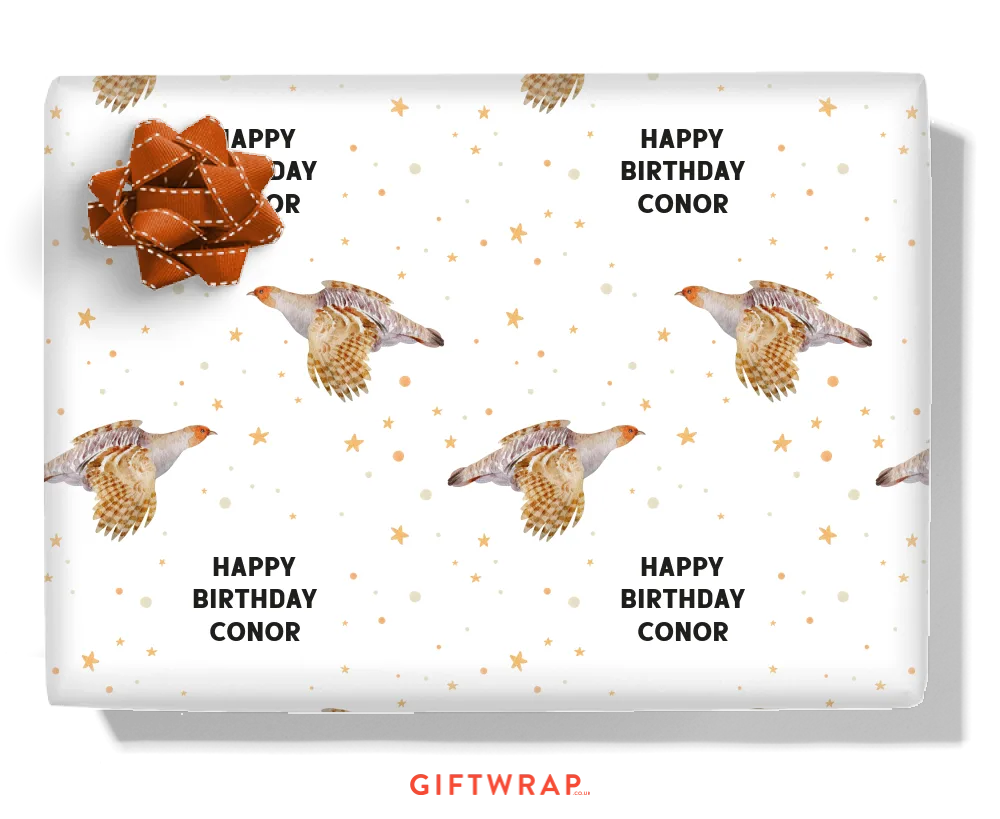 Quail Personalised Wrapping Paper