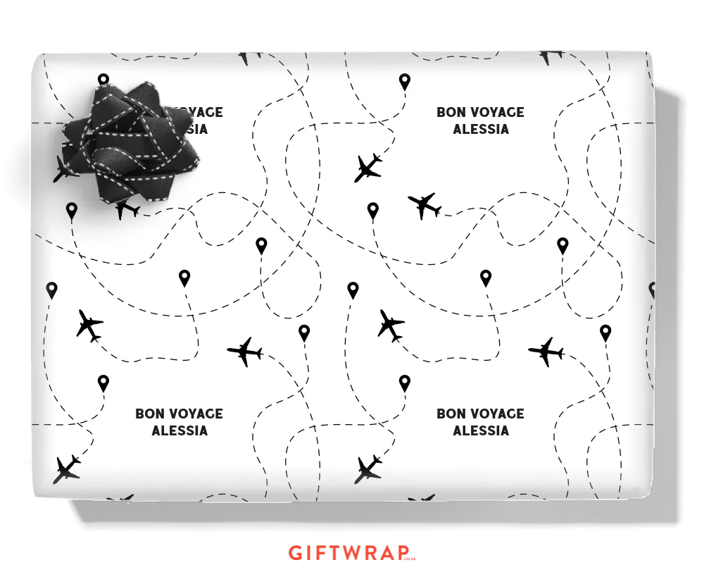 Plane Travel Personalised Wrapping Paper