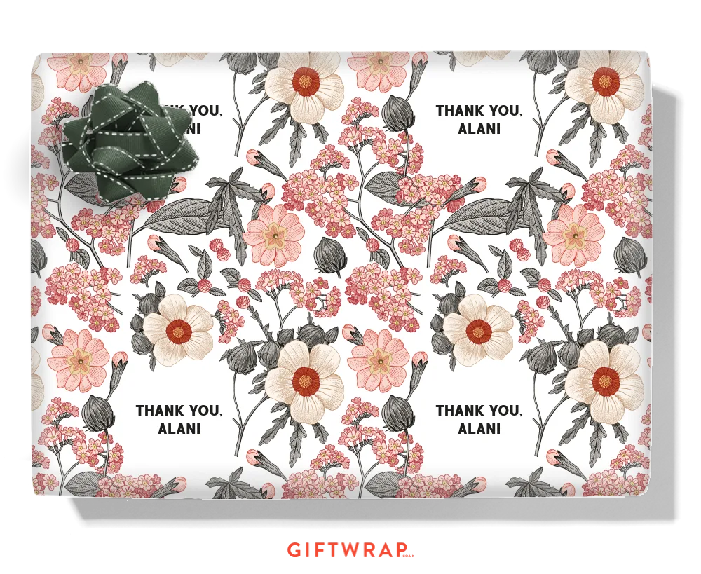 Floral Blooms Personalised Wrapping Paper