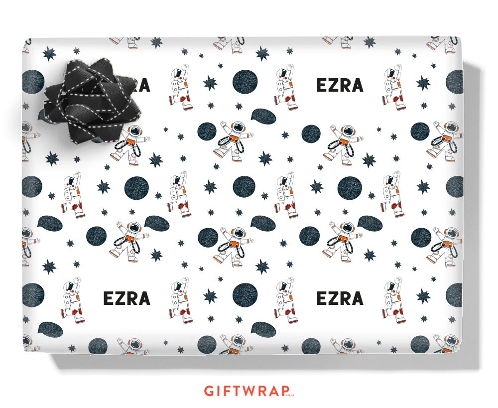 Space Man Personalised Wrapping Paper