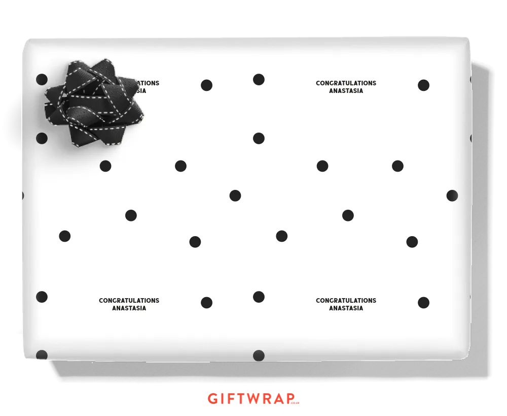 Black Spots Personalised Wrapping Paper