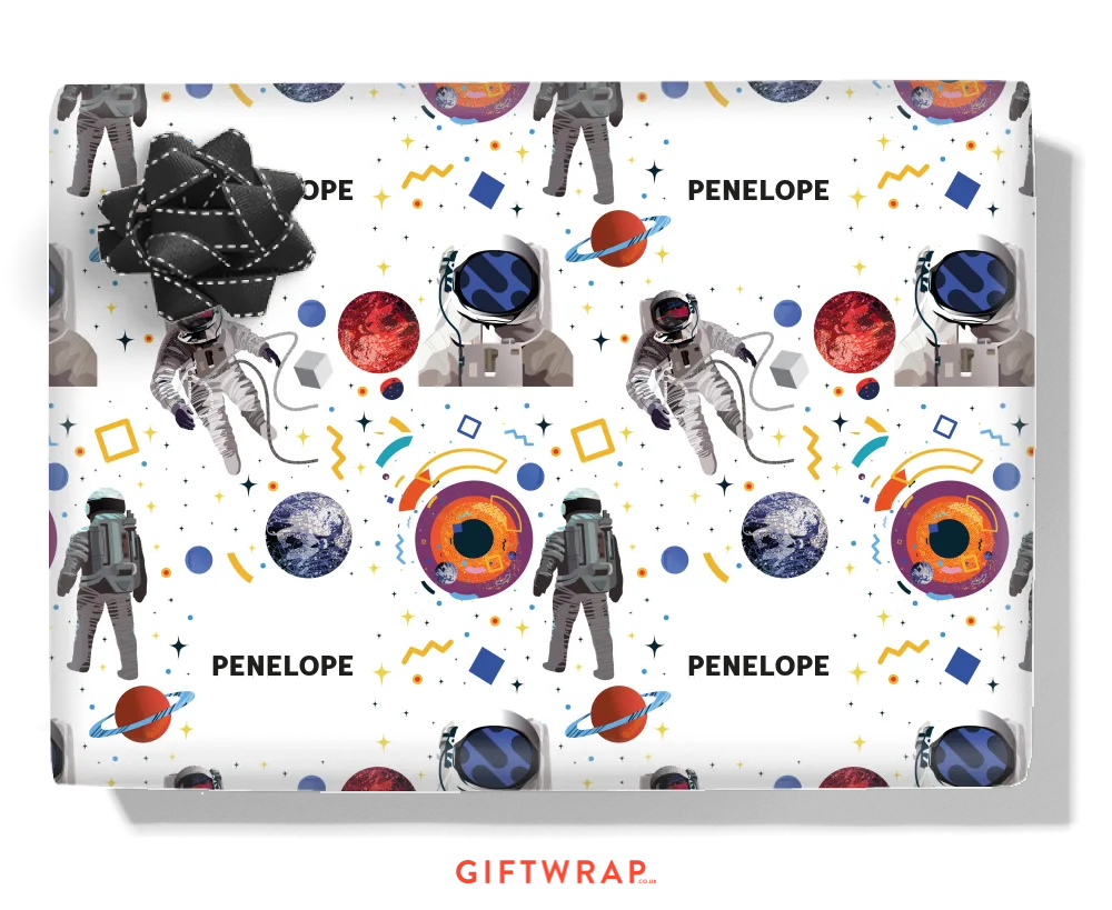 Spaceman Personalised Wrapping Paper