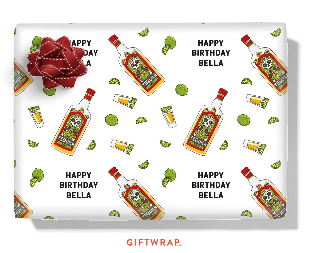Tequila & Lime Personalised Wrapping Paper