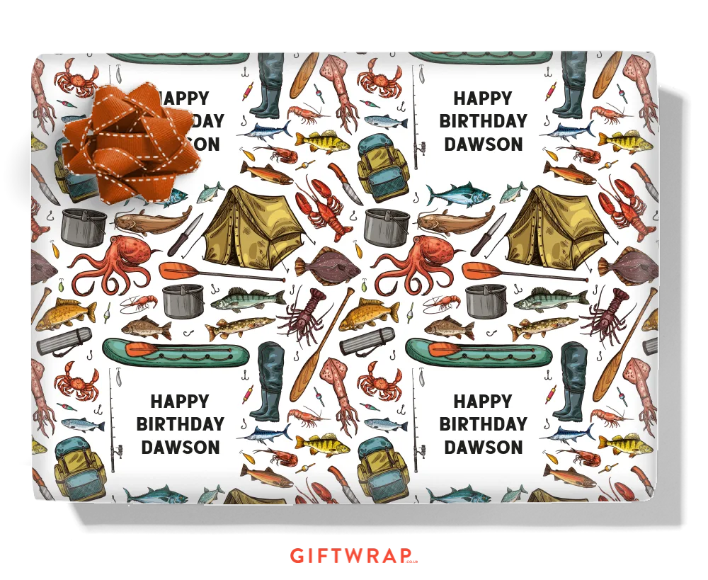 Fishing Personalised Wrapping Paper