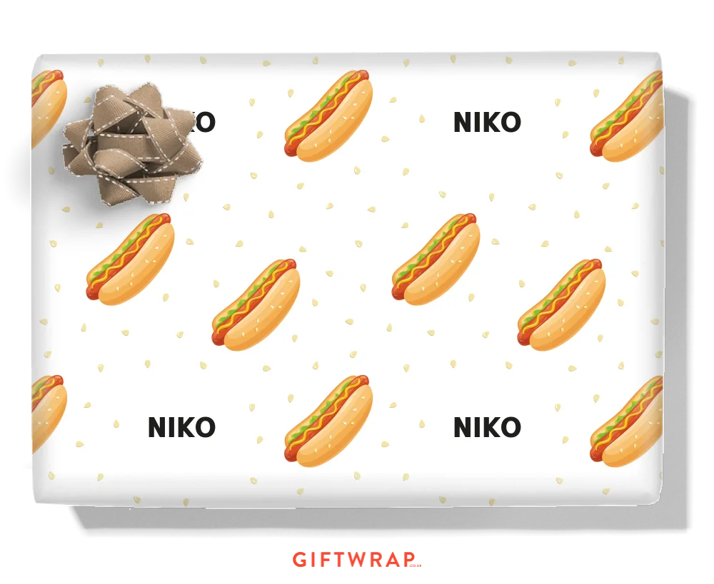 Hot Dogs Personalised Wrapping Paper