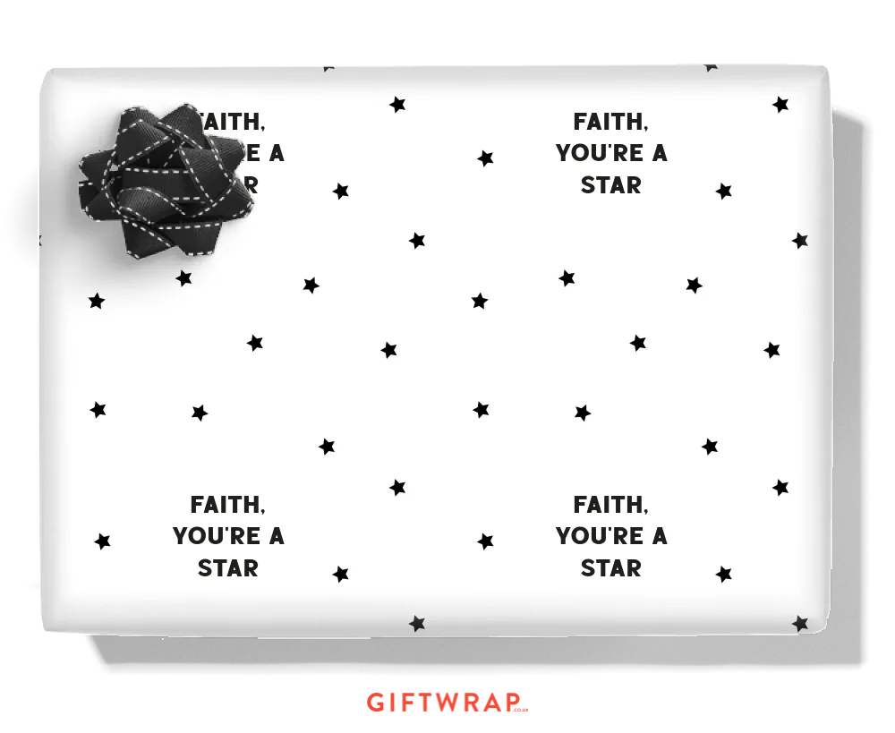 Black Stars Personalised Wrapping Paper