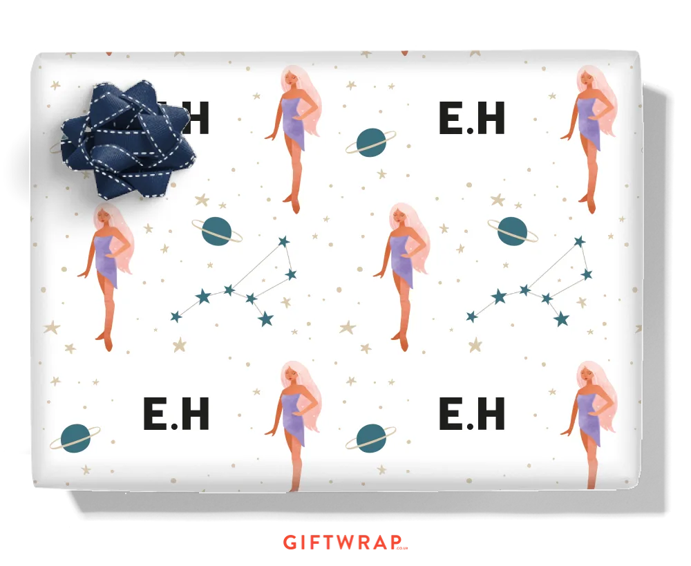 Cute Virgo Personalised Wrapping Paper