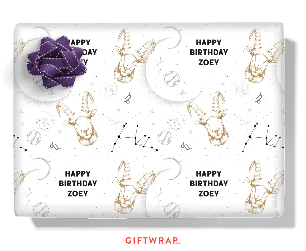 Capricorn Personalised Wrapping Paper
