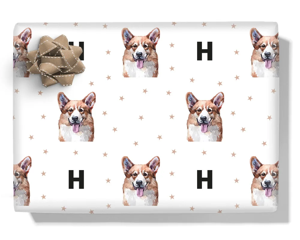Welsh Corgi Personalised Wrapping Paper