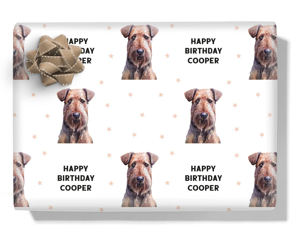 Airedale Terrier Personalised Wrapping Paper