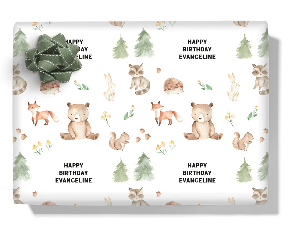Woodland Personalised Wrapping Paper