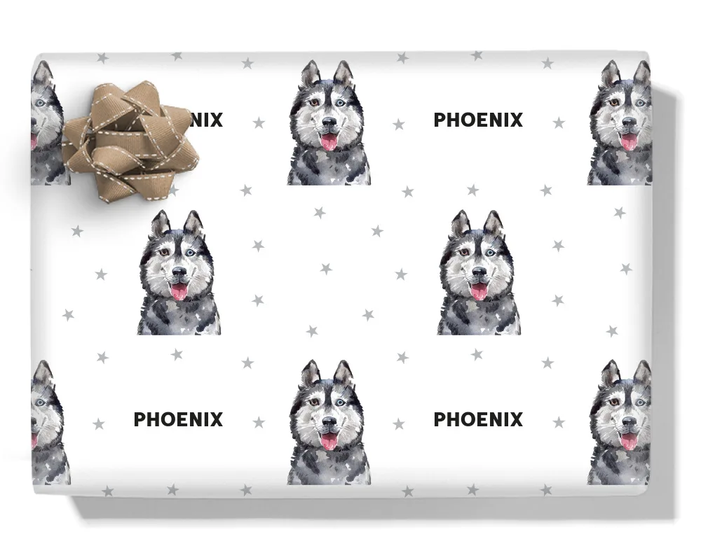 Husky Personalised Wrapping Paper