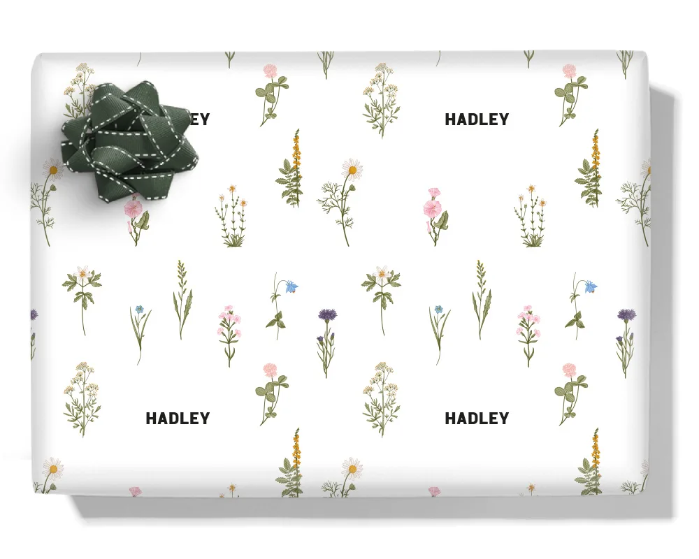 Wild Flowers Personalised Wrapping Paper