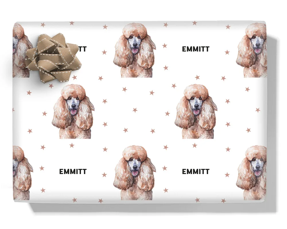 Royal Poodle Personalised Wrapping Paper