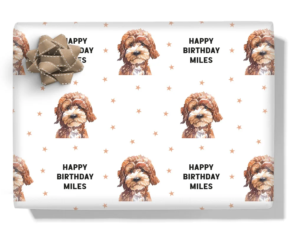 Cockapoo Personalised Wrapping Paper