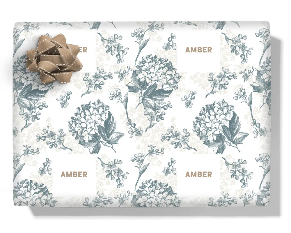 Vintage Flowers Personalised Wrapping Paper