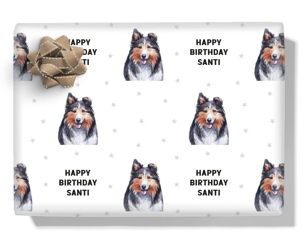 Shetland Sheepdog Personalised Wrapping Paper