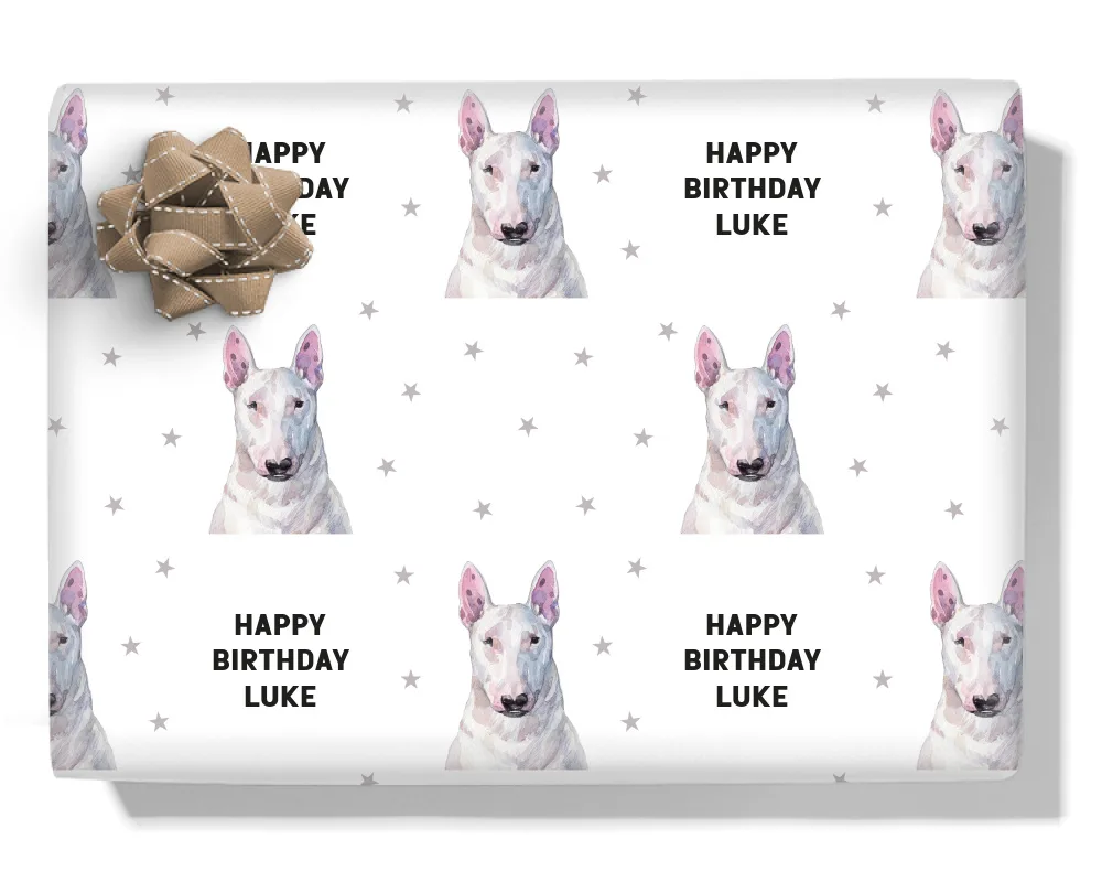 Bull Terrier Personalised Wrapping Paper