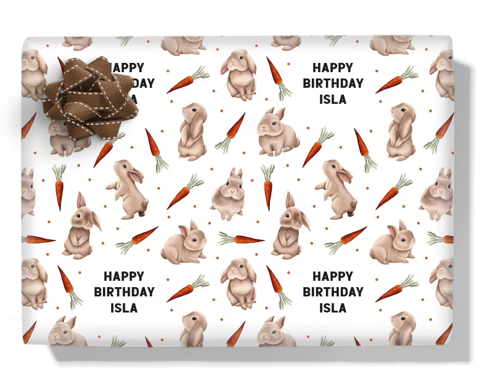 Bunny Rabbits Personalised Wrapping Paper