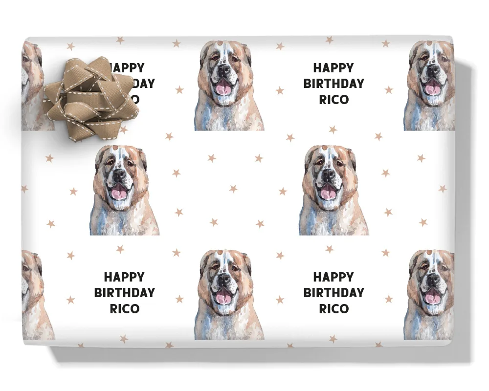 Asian Shepherd Dog Personalised Wrapping Paper