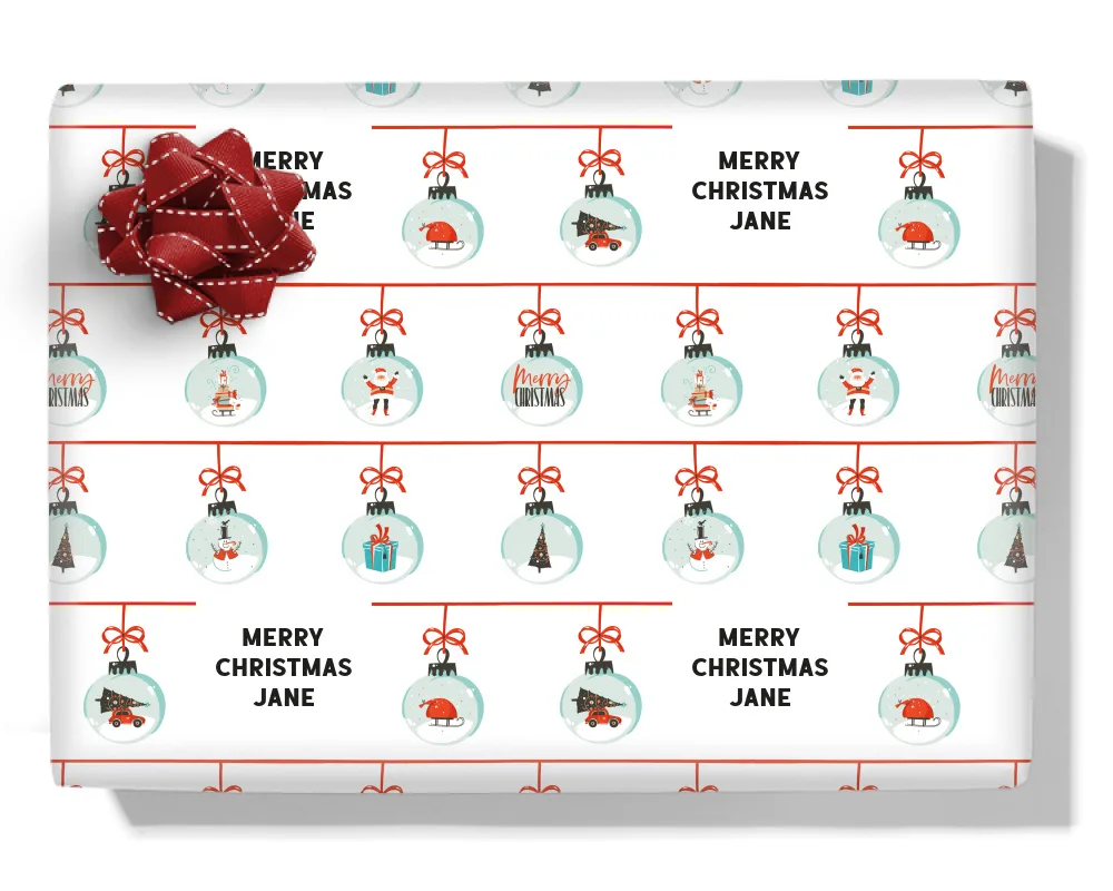 Snowglobes Personalised Wrapping Paper