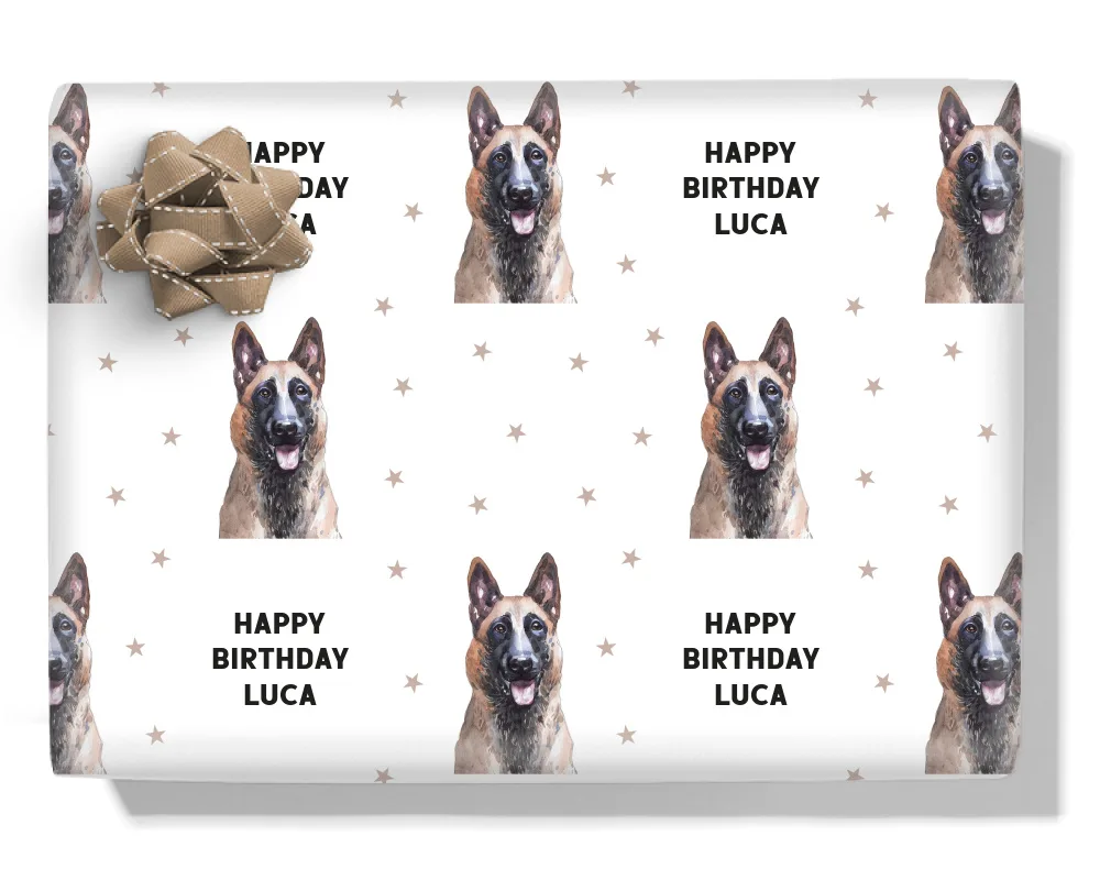 Belgian Shepherd Personalised Wrapping Paper