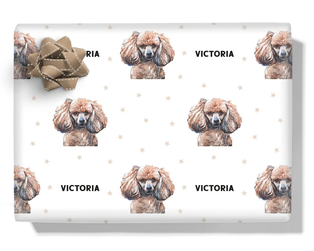 Toy Poodle Personalised Wrapping Paper