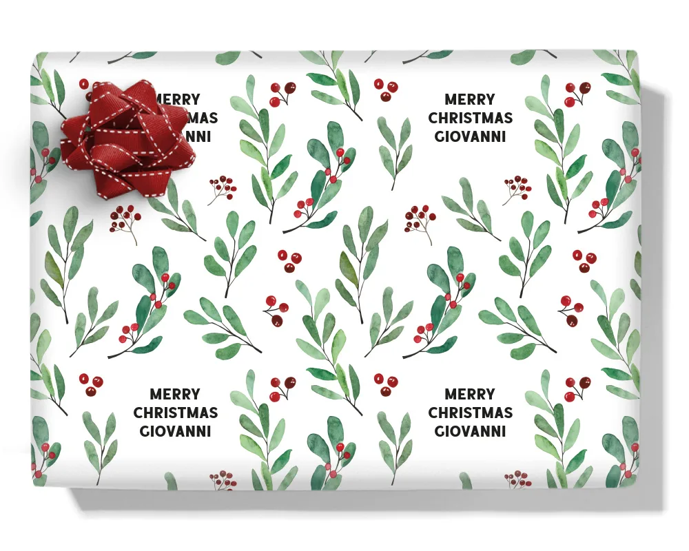 Winter Berries Personalised Wrapping Paper
