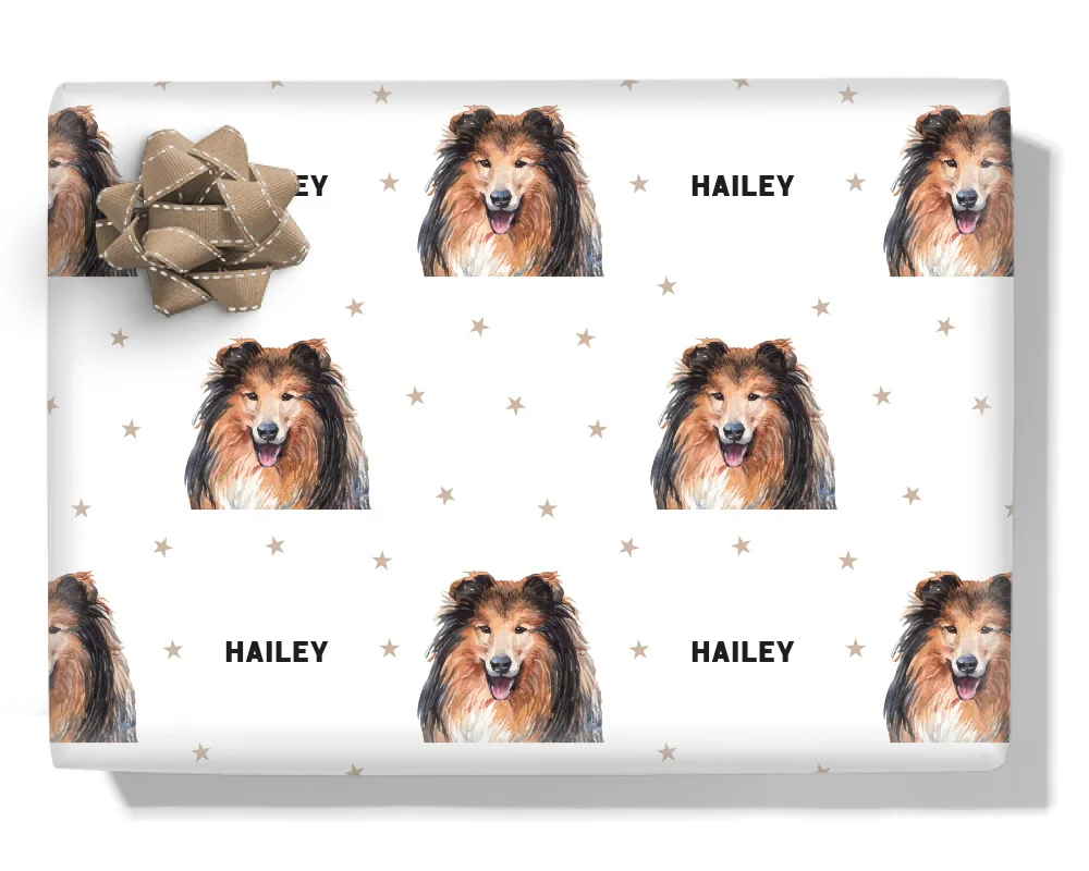 Collie Personalised Wrapping Paper