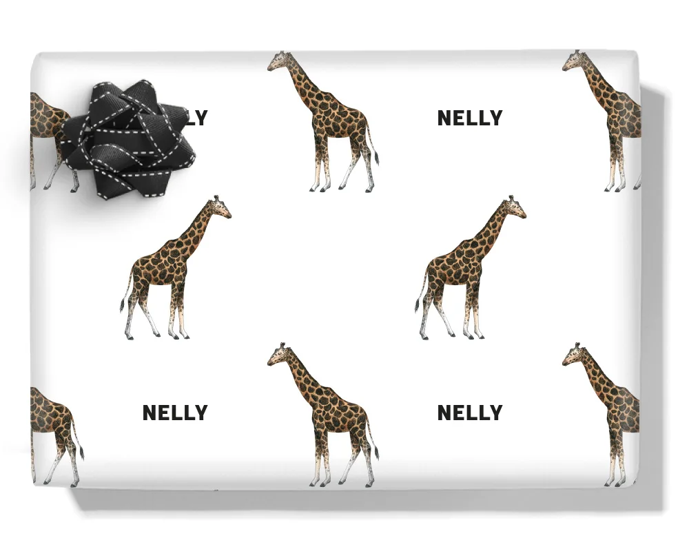 Giraffe Personalised Wrapping Paper