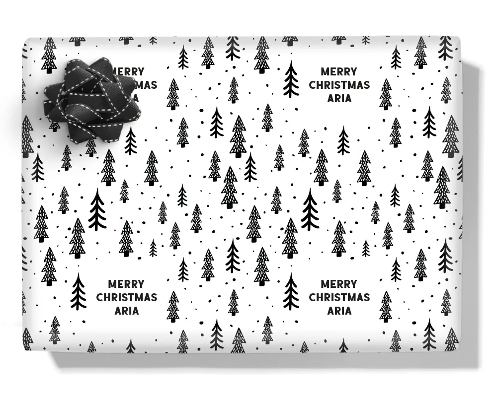 Christmas Trees Personalised Wrapping Paper