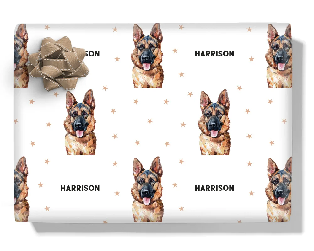 German Shepherd Dog Personalised Wrapping Paper