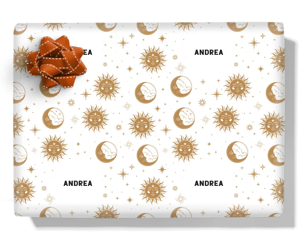 Moon & Stars Personalised Wrapping Paper