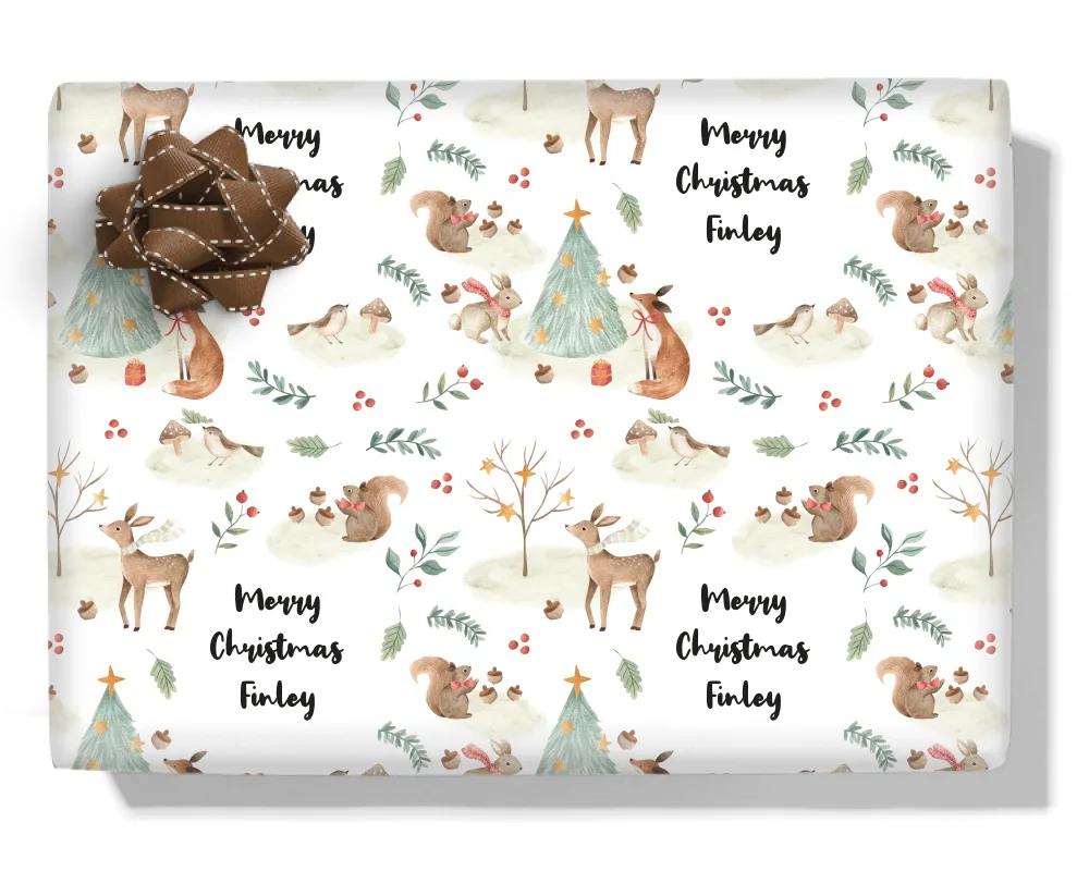 Winter Woodland Personalised Wrapping Paper