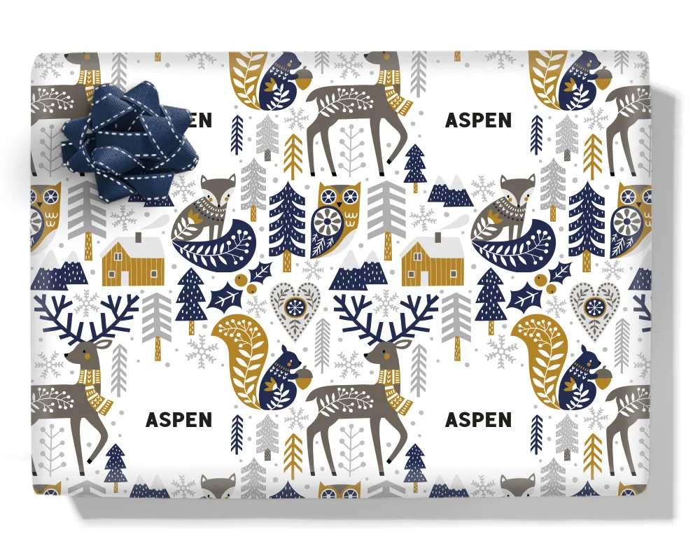 Forest Village Personalised Wrapping Paper